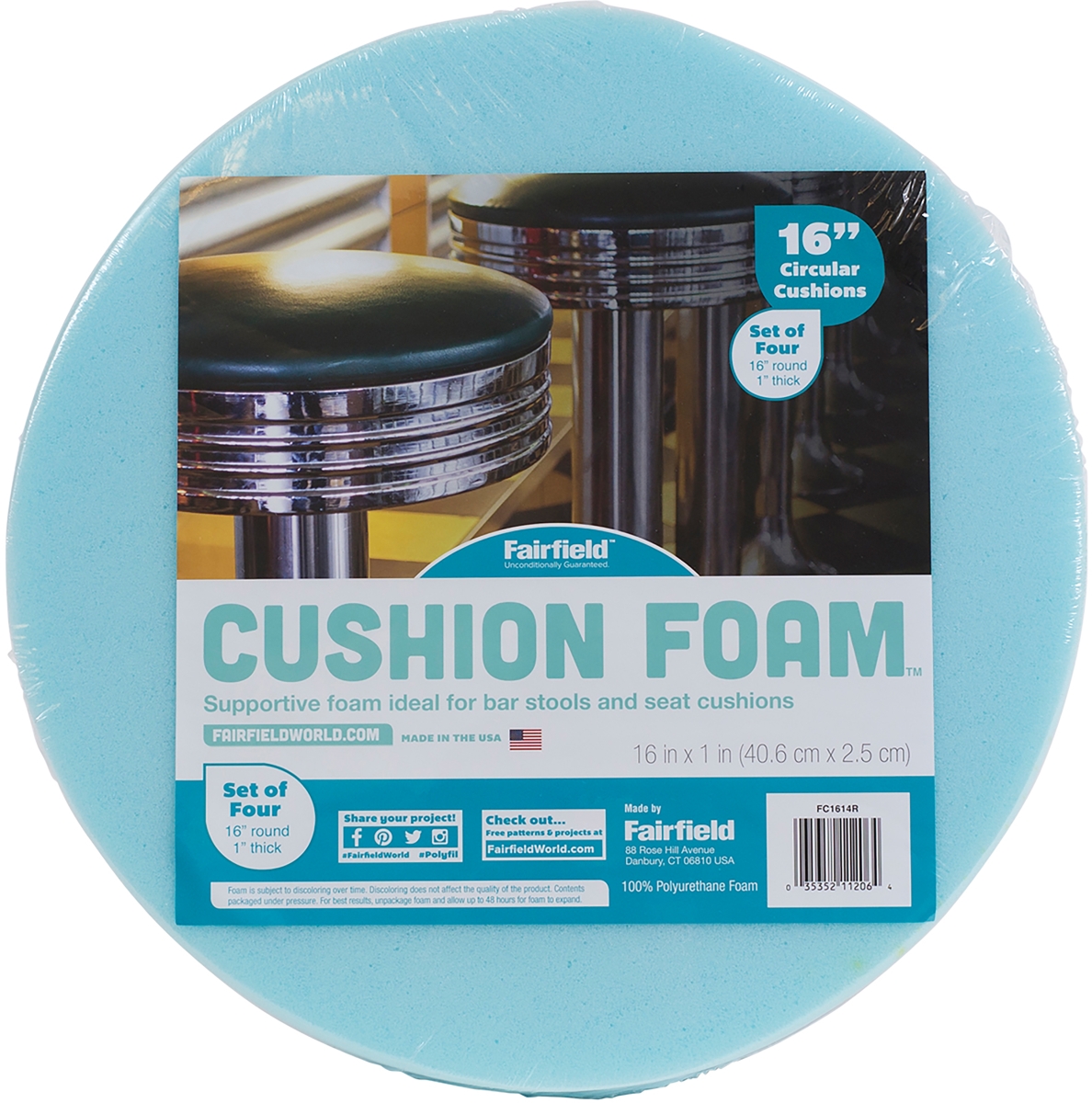 Picture of Fairfield FC1614R 16 in. Round Foam Cushion&#44; Pack of 4