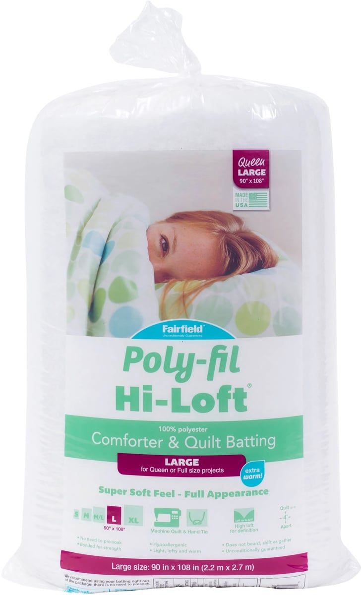 H904 90 x 108 in. Poly-Fil Hi-Loft Bonded Polyester Quilt Batting