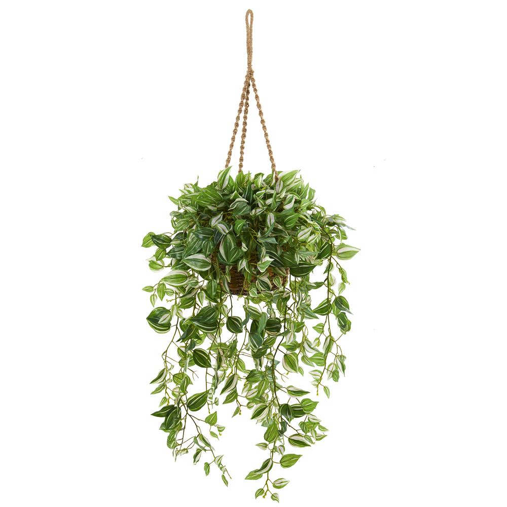 Picture of Nearly Natural 8881 51 in. Wandering Jew Artificial Plant in Hanging Basket