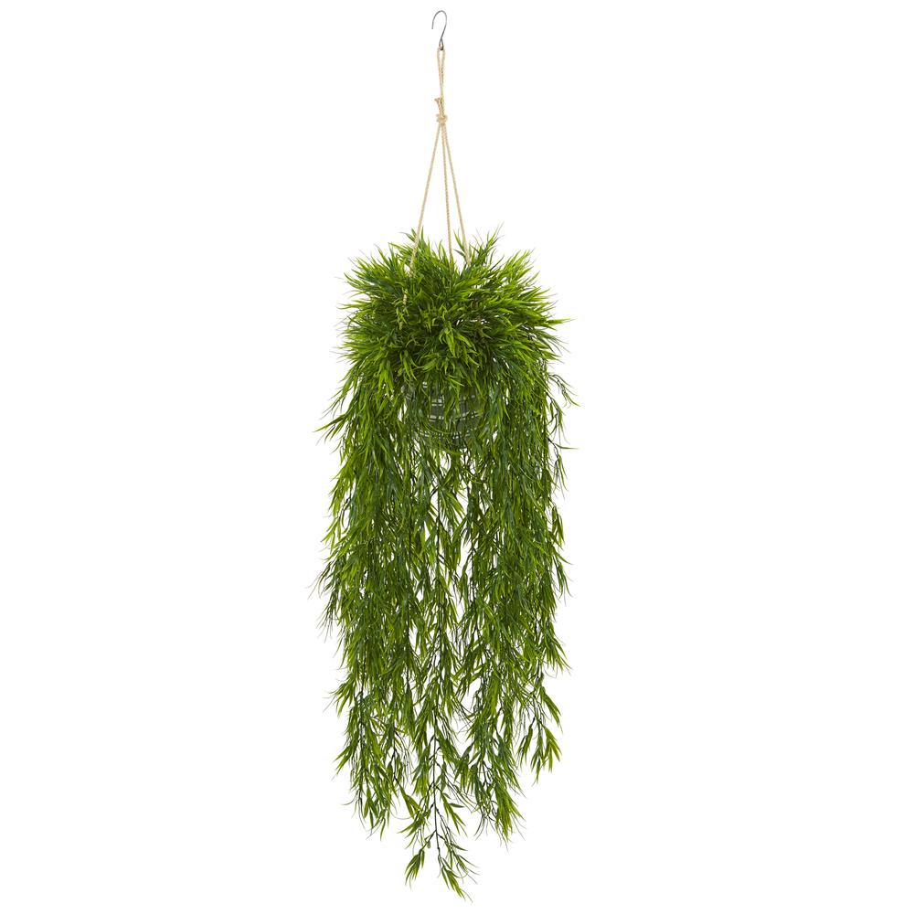 Picture of Nearly Natural 8888 50 in. Mini Bamboo Artificial Plant in Hanging Metal Bucket