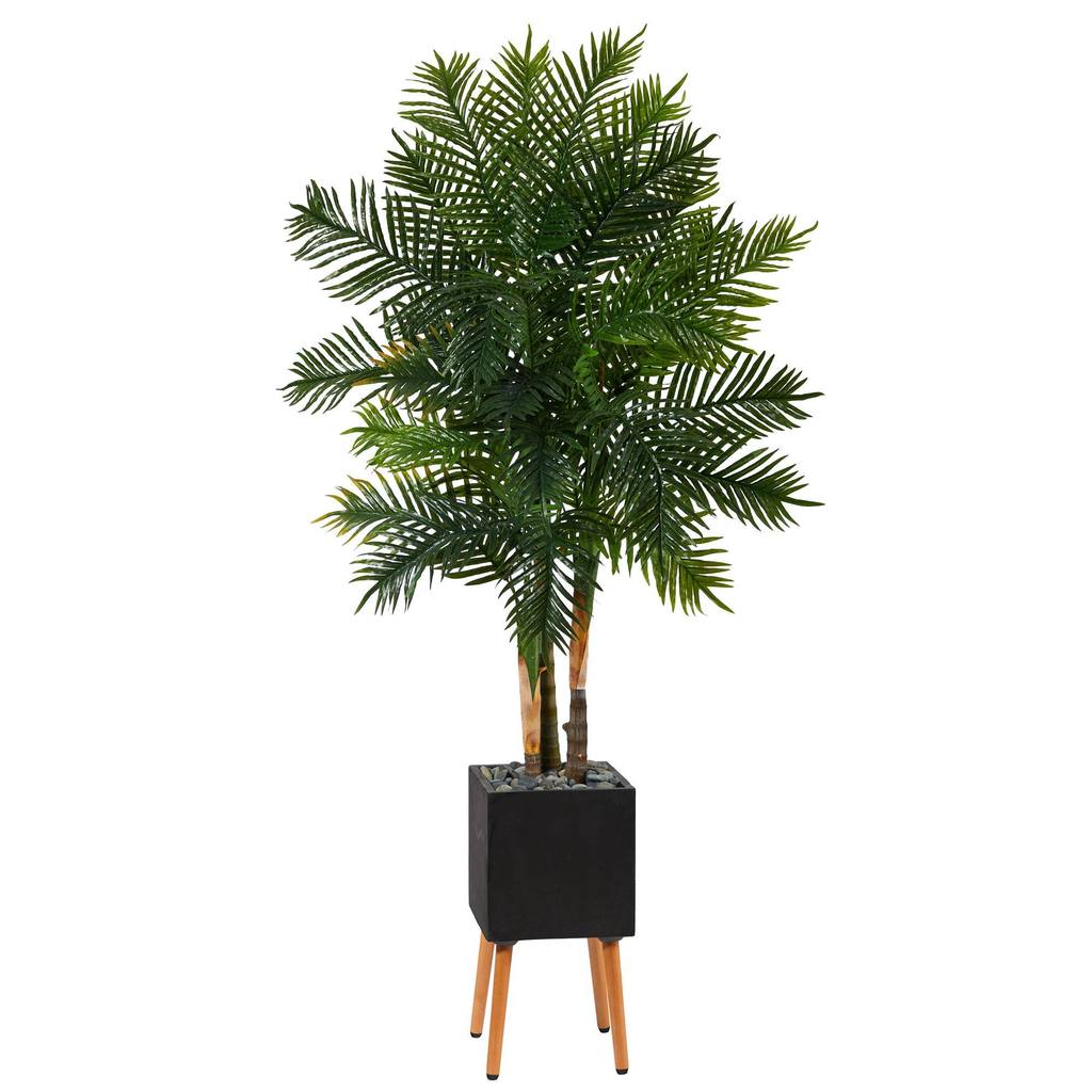 Picture of Nearly Natural T1368 70 in. Areca Palm Artificial Tree with Planter & Stand&#44; Black
