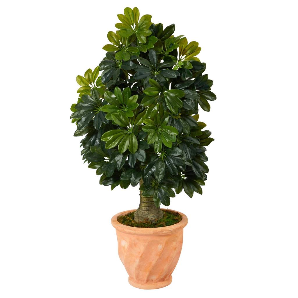 Picture of Nearly Natural T1372 39 in. Schefflera Artificial Tree with Terra-Cotta Planter