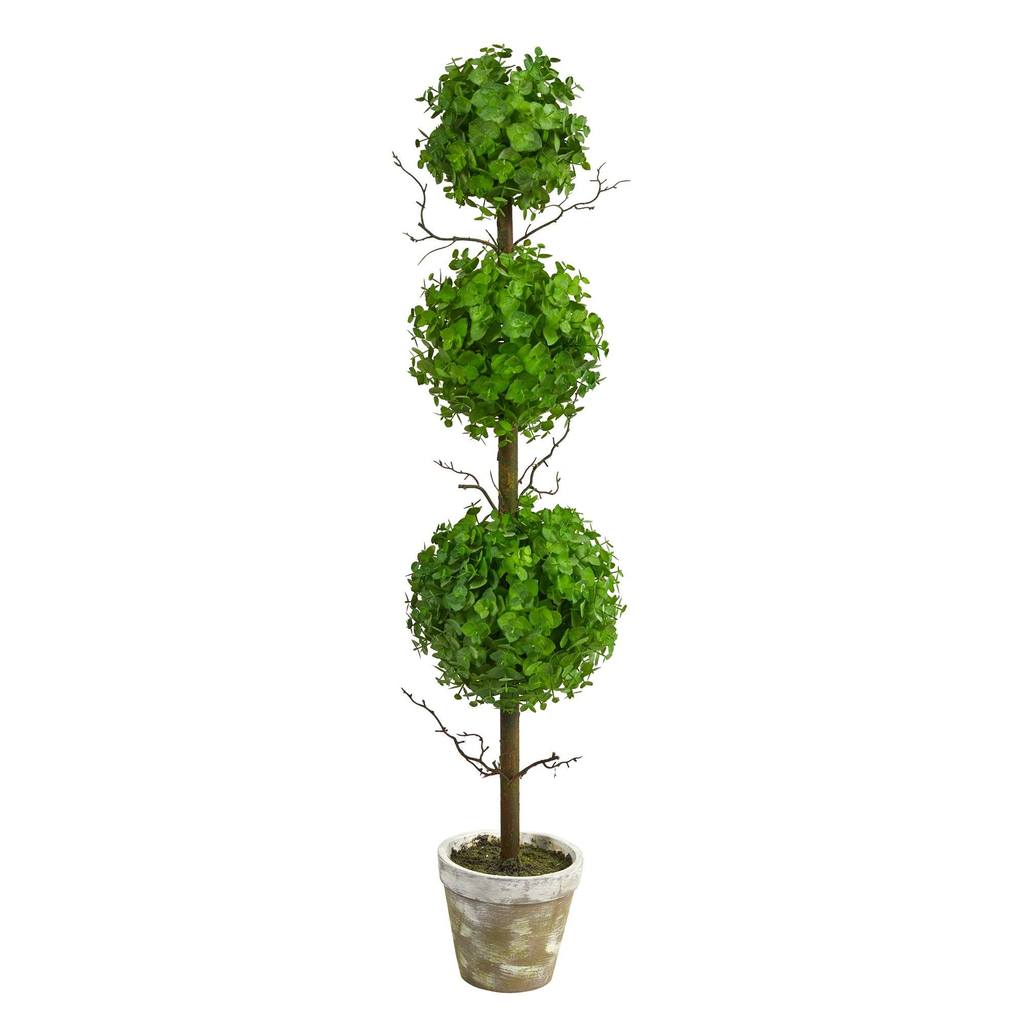 Picture of Nearly Natural T2034 3 ft. Eucalyptus Triple Ball Topiary Artificial Tree