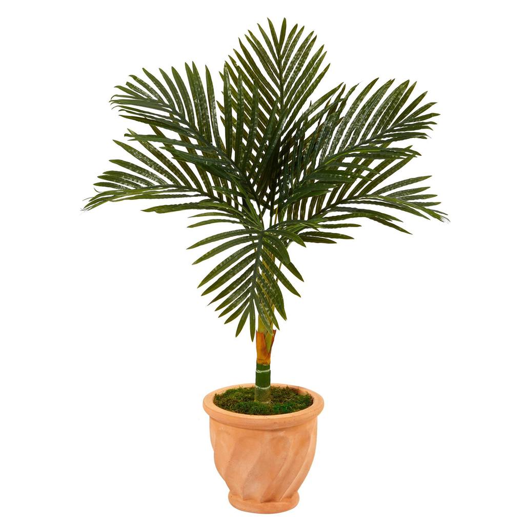 Picture of Nearly Natural T2188 3.5 ft. Golden Cane Artificial Palm Tree with Terra-Cotta Planter