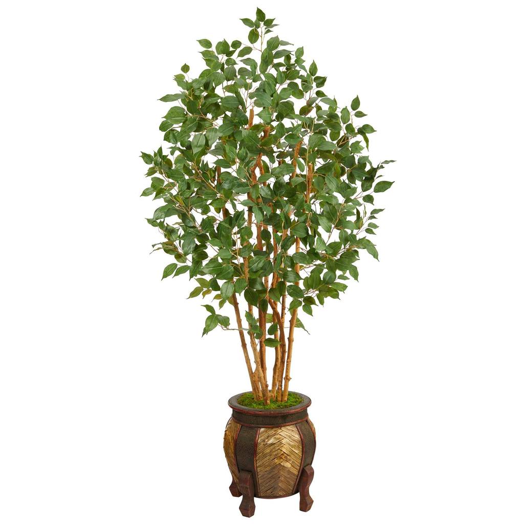 Picture of Nearly Natural T2477 5.5 ft. Ficus Bushy Artificial Tree with Decorative Planter