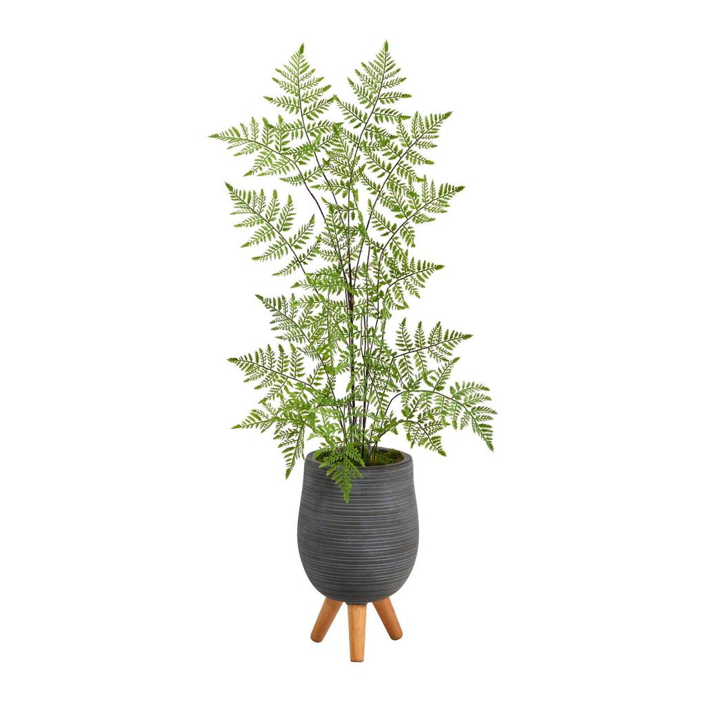 Picture of Nearly Natural T2540 39 in. Ruffle Fern Artificial Tree with Planter & Stand&#44; Gray