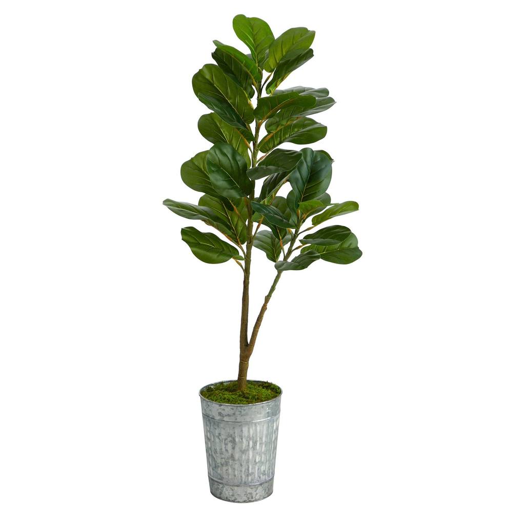 Picture of Nearly Natural T2577 4 ft. Fiddle Leaf Fig Artificial Tree with Metal Planter
