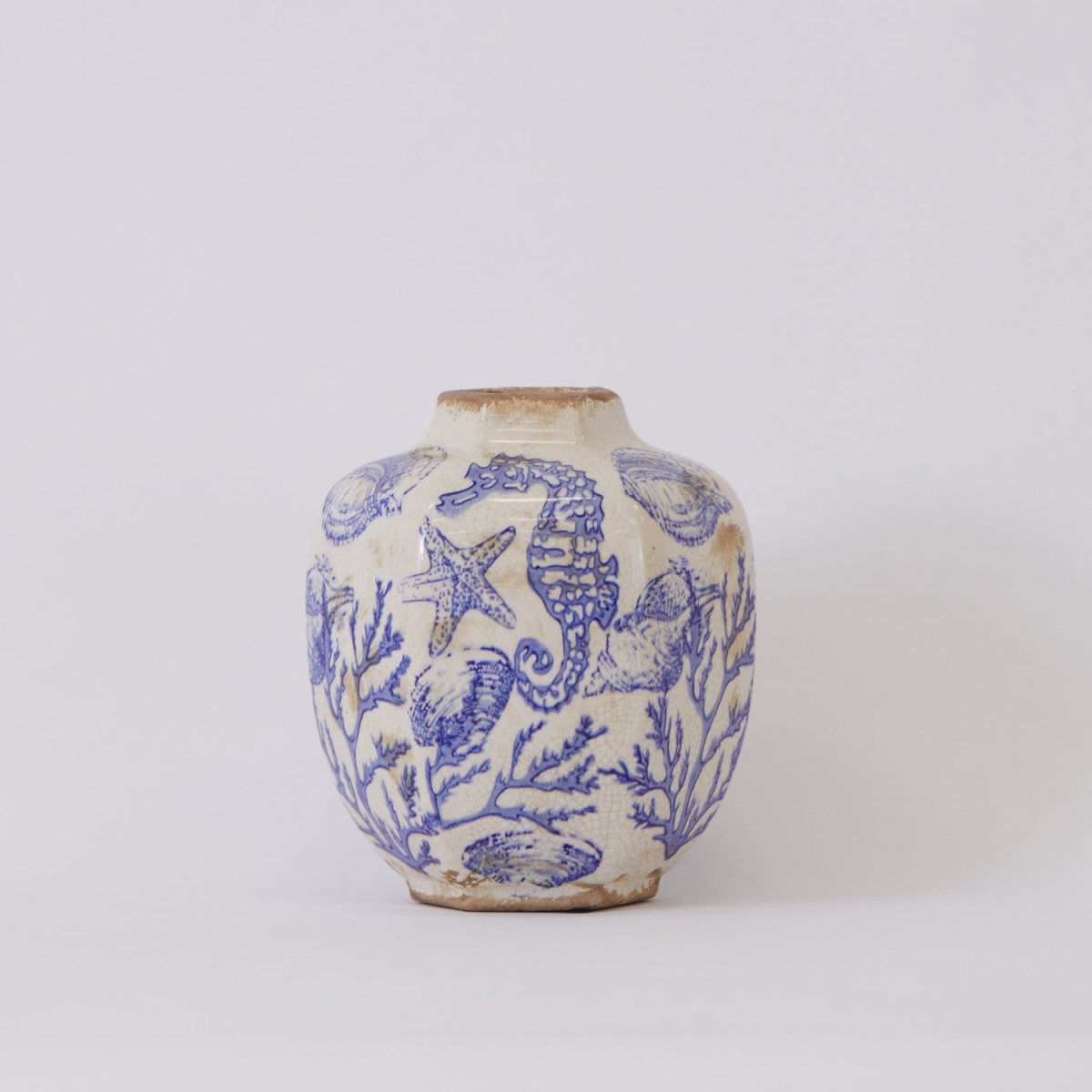 Picture of Nearly Natural 0722-S1 8.5 in. Nautical Ceramic Decorative Vase - Multi Color