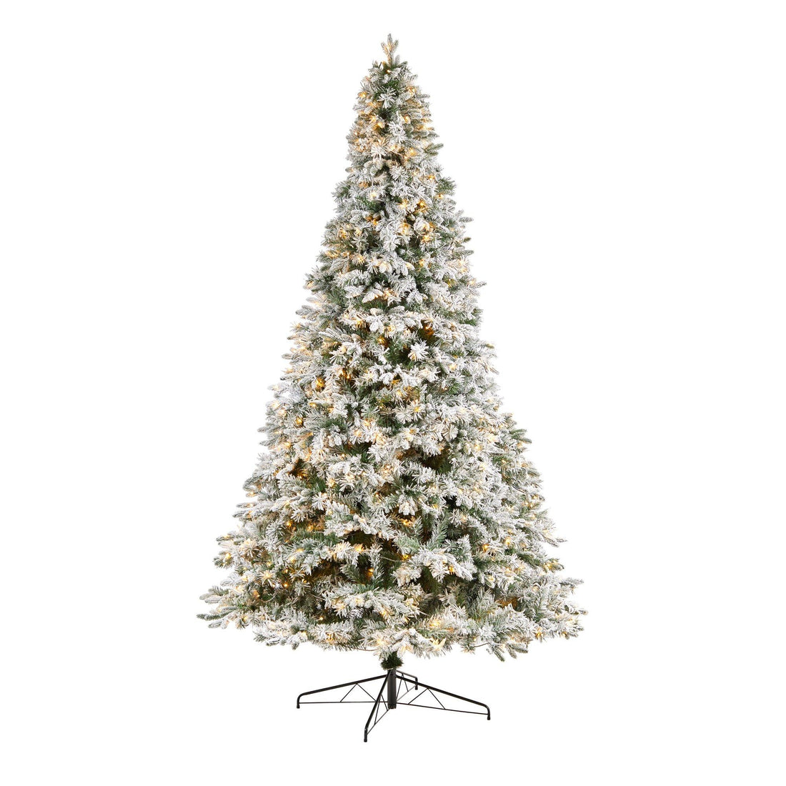 Picture of Nearly Natural T3387 10 ft. Flocked Vermont Mixed Pine Artificial Christmas Tree