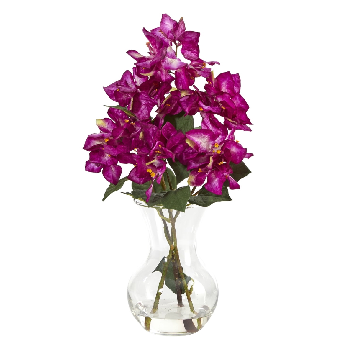 Picture of Nearly Natural A1453-PP 17 in. Bougainvillea Artificial Arrangement in Glass Vase - Purple