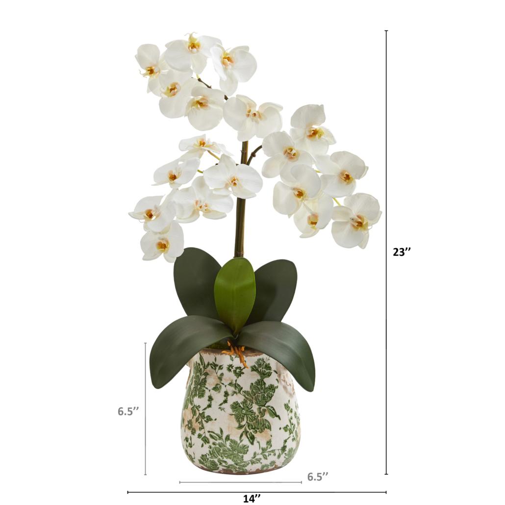 Picture of Nearly Natural A1359 23 in. Triple Phalaenopsis Orchid Arrangement in Floral Vase