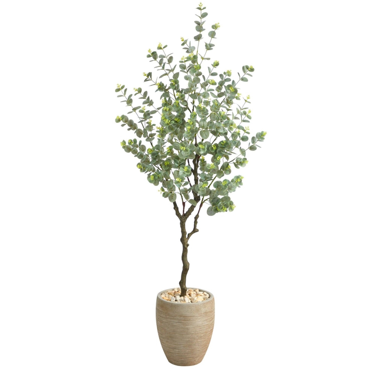 Picture of Nearly Natural T2595 5 ft. Eucalyptus Artificial Tree in Sandstone Planter