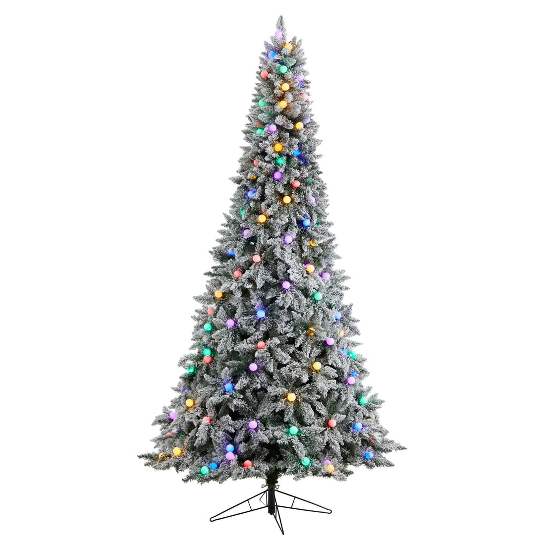Picture of Nearly Natural T3518 9.5 ft. Flocked British Columbia Mountain Fir Christmas Tree