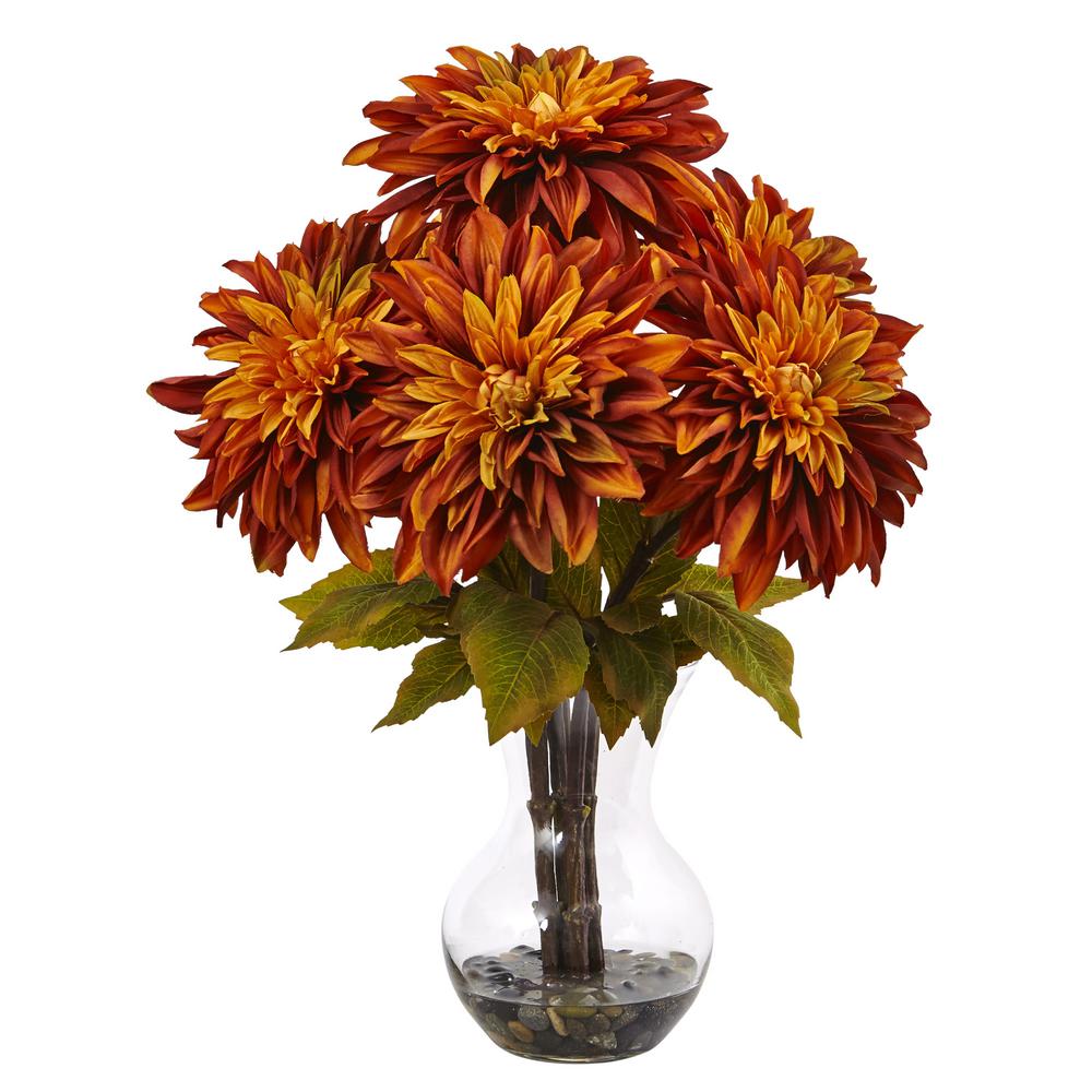 Picture of Nearly Natural 1444-OR Dahlia Silk Arrangement