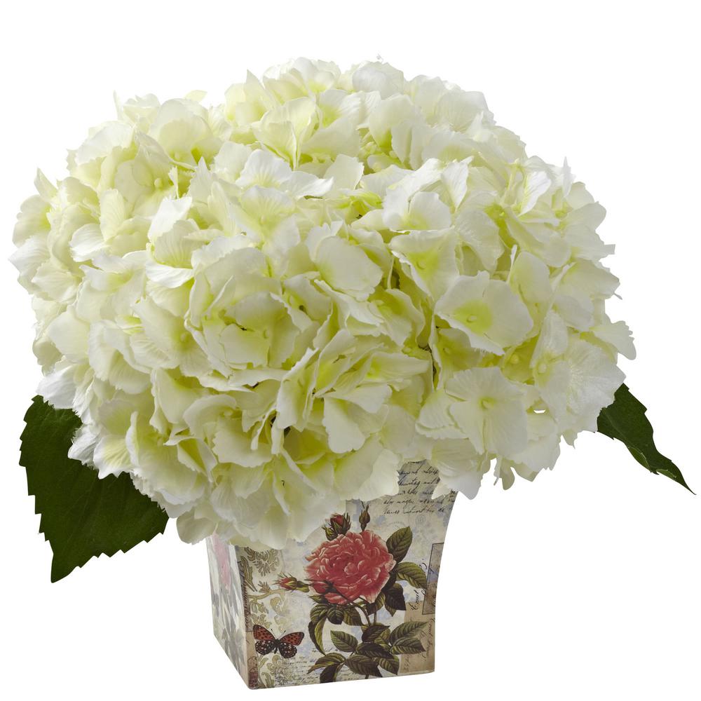 Picture of Nearly Natural 1373-CR Hydrangea with Floral Planter
