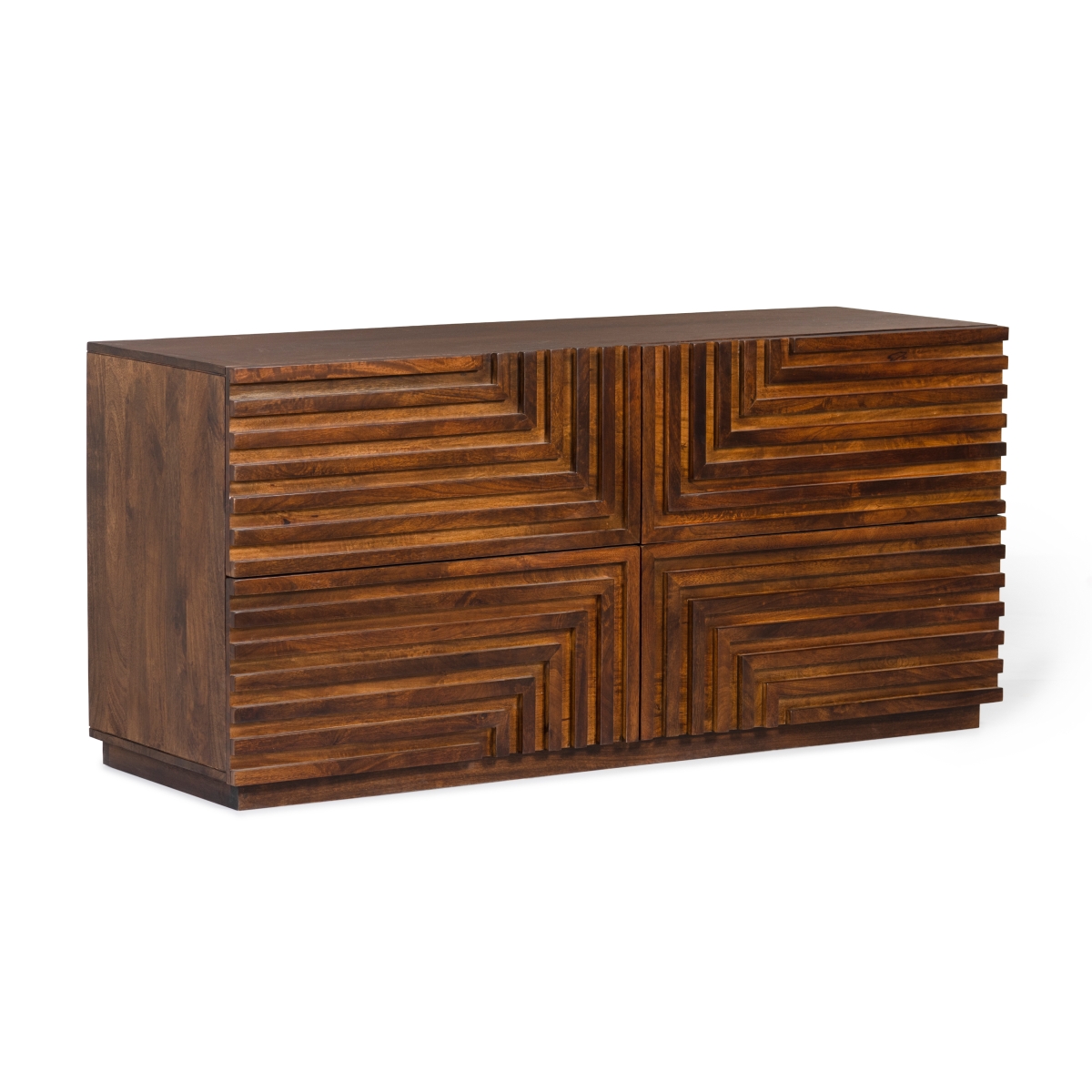 60 in. Maze Wood Low Dresser, Dark Brown
