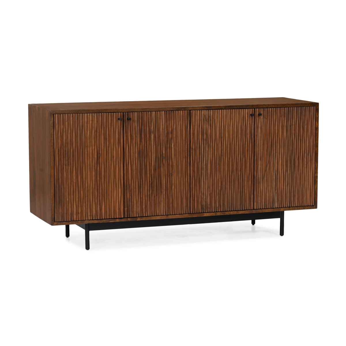 Mod Carved Sideboard, Porto Dark Finish & Powder Coat