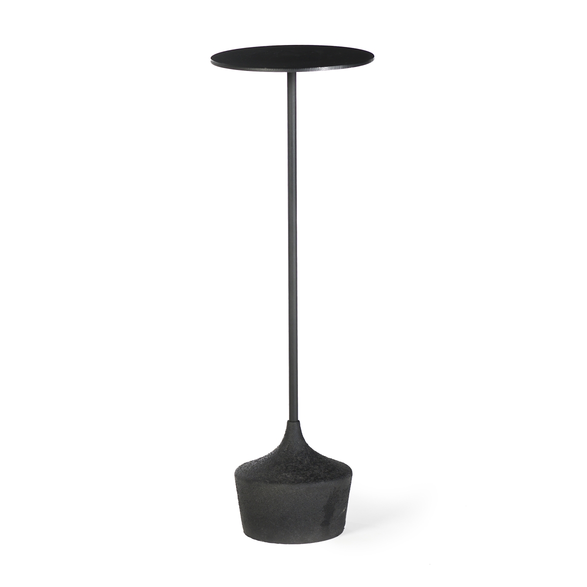 Sierra Industrial Loft Black Mild Steel Cylinder Base Side Drink Table