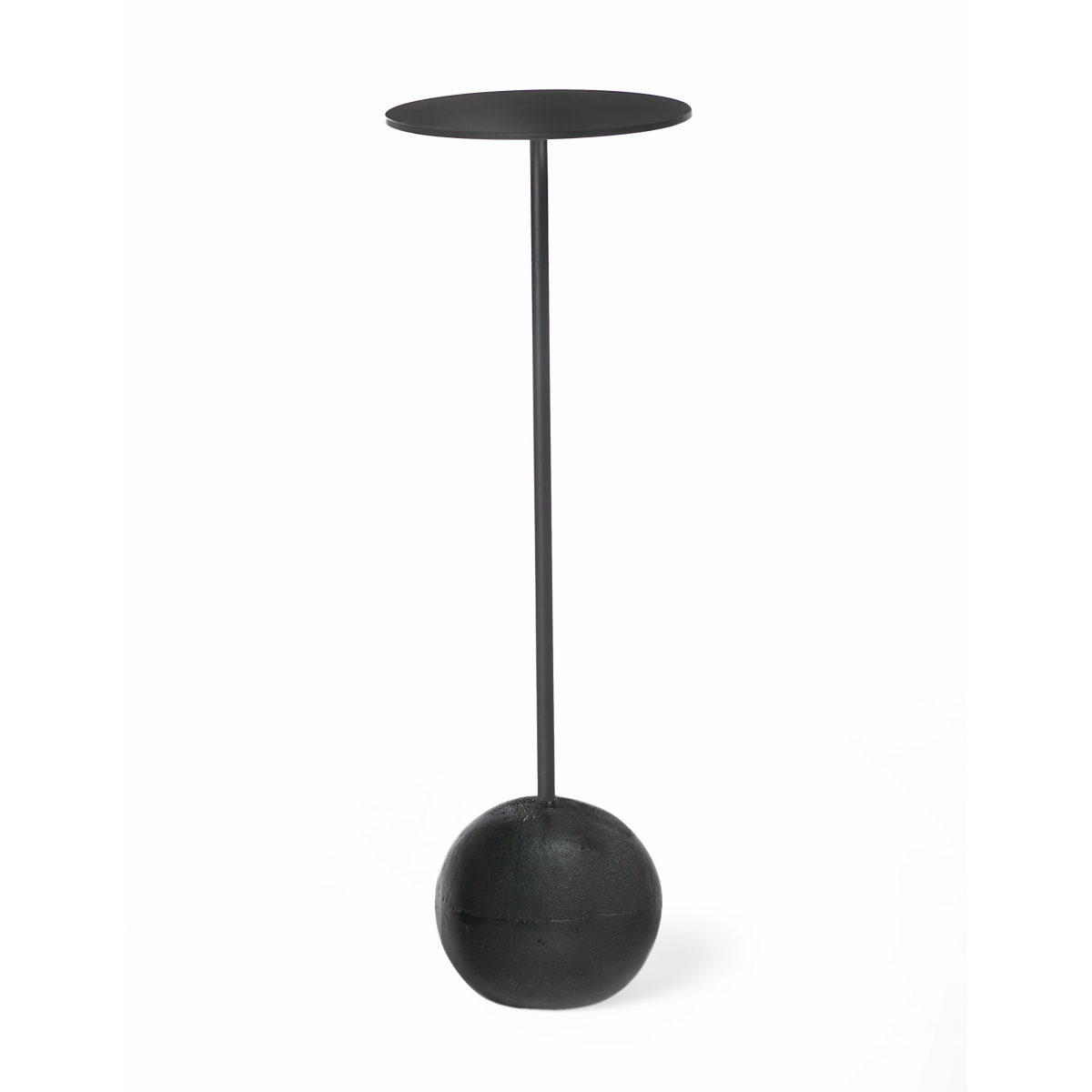 Sierra Industrial Loft Black Mild Steel Sphere Base Side Drink Table
