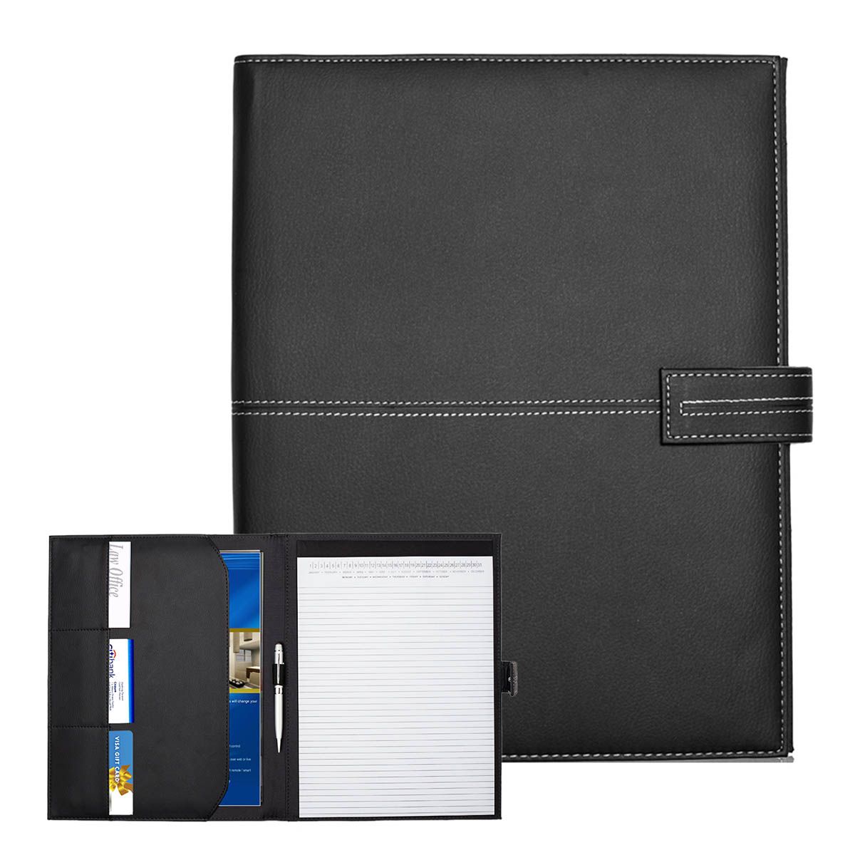 60-PF-88 12.2 x 9.5 in. Stitch Portfolio, Black