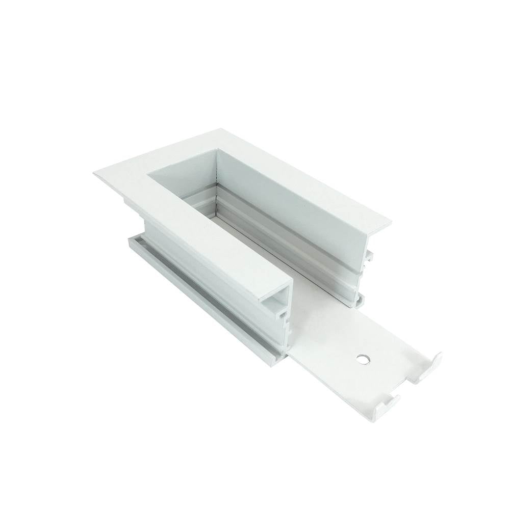 End Feed Connector for Recessed Track - White - Flush Mount Design