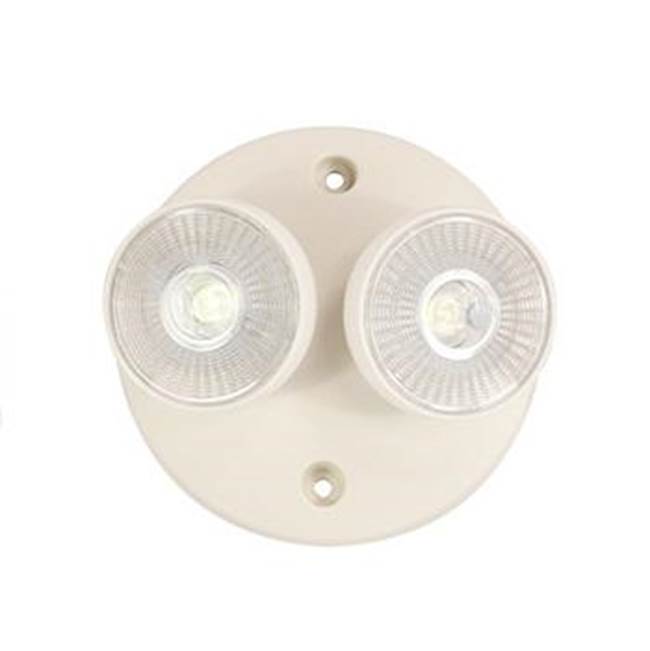 Nora Lighting NE-864LEDW 4 watts Round Wide Lens Double Emergency Remote Head, White