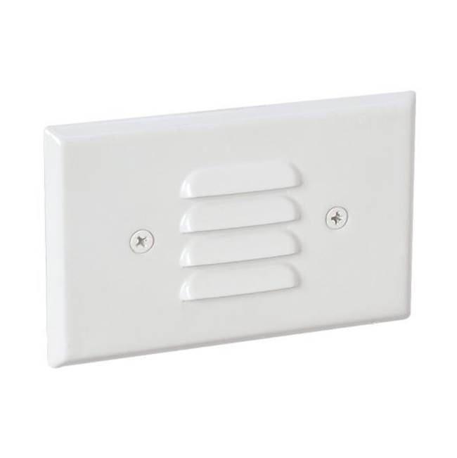 Nora Lighting NSW-6619PC-W 3000K 120V Non-Dimming Mini LED Step Light with Photocell, Horizontal & Vertical Louver Face Plates, White