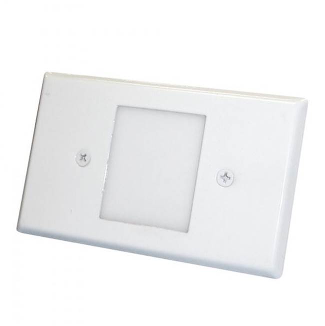 Nora Lighting NSW-6629PC-W 3000K 120V Non-Dimming Mini LED Step Light with Photocell, Frosted Glass Lens Face Plate, White