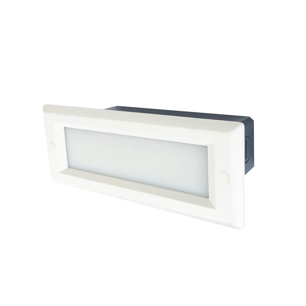 Picture of Nora Lighting NSW-842-32W 3000K 120V Dimming Brick Die-Cast LED Step Light with Frosted Lens Face Plate&#44; White - 86 Lumen