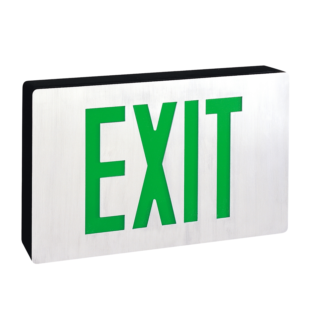 Picture of Nora Lighting NX-606-LED-G Die-Cast LED Exit Sign with Battery Backup & Single-Faced Aluminum - Green Letters - Black Housing