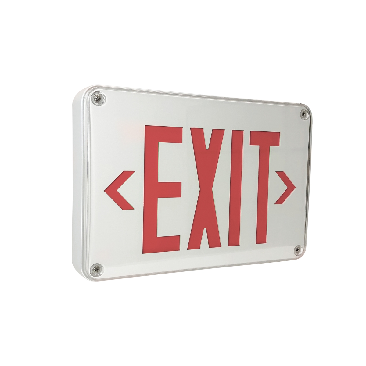 Picture of Nora Lighting NX-617-LED-R LED Self-Diagnostic Wet Location Exit Sign with Battery Backup - White Housing - Red Letters