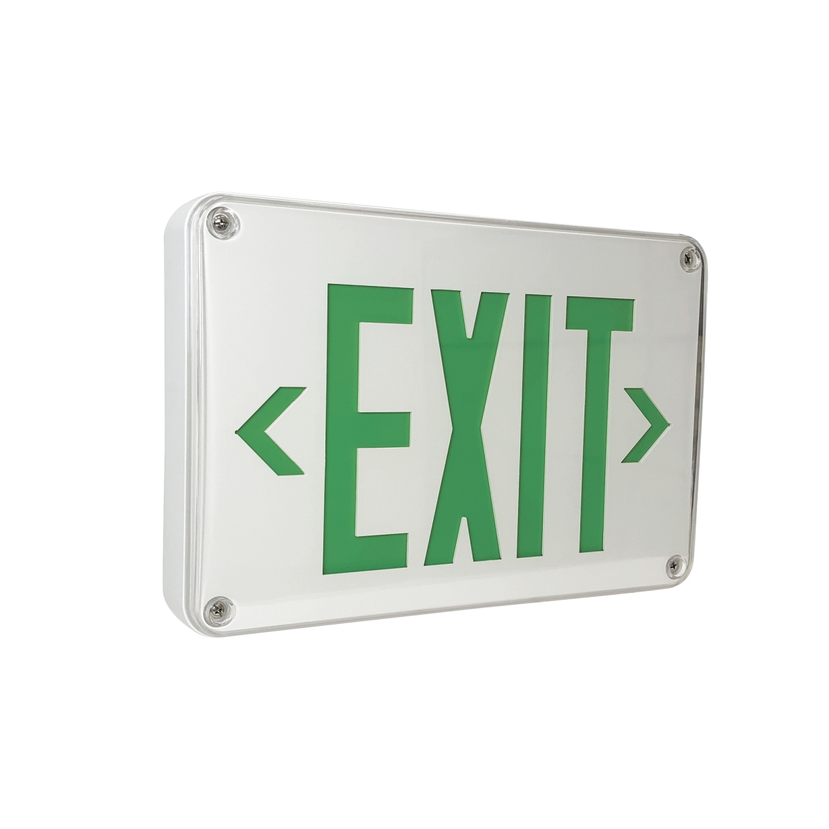 Picture of Nora Lighting NX-617-LED-G LED Self-Diagnostic Wet Location Exit Sign with Battery Backup - White Housing - Green Letters