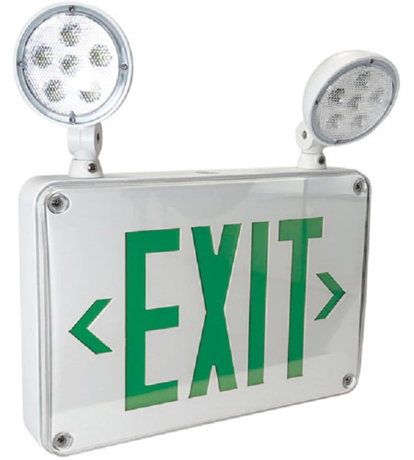 Picture of Nora Lighting NEX-720-LED-R-CC 13 in. LED Self-Diagnostic Wet & Cold Location Exit & Emergency Sign with Battery Backup & Remote Capability&#44; White & Green