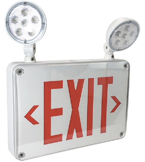 Picture of Nora Lighting NX-617-LED-G-CC LED Self-Diagnostic Wet & Cold Location Exit Sign with Battery Backup&#44; White Housing with Red Letters