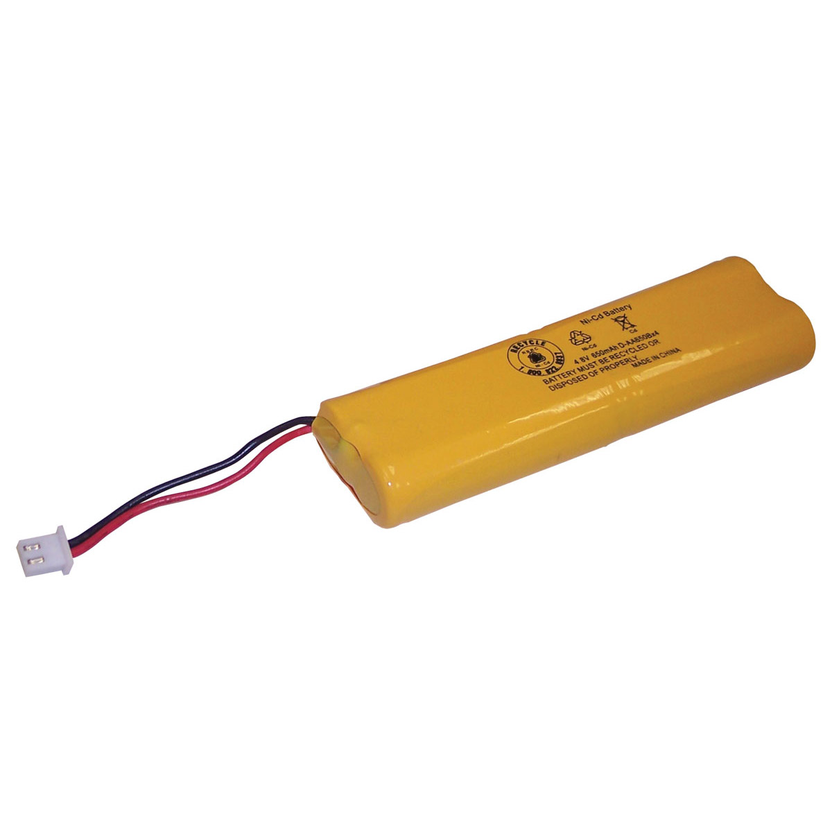 Picture of Nora Lighting NEB-NICAD6 2.4V 300mAh NiCAD Replacement Battery, Red