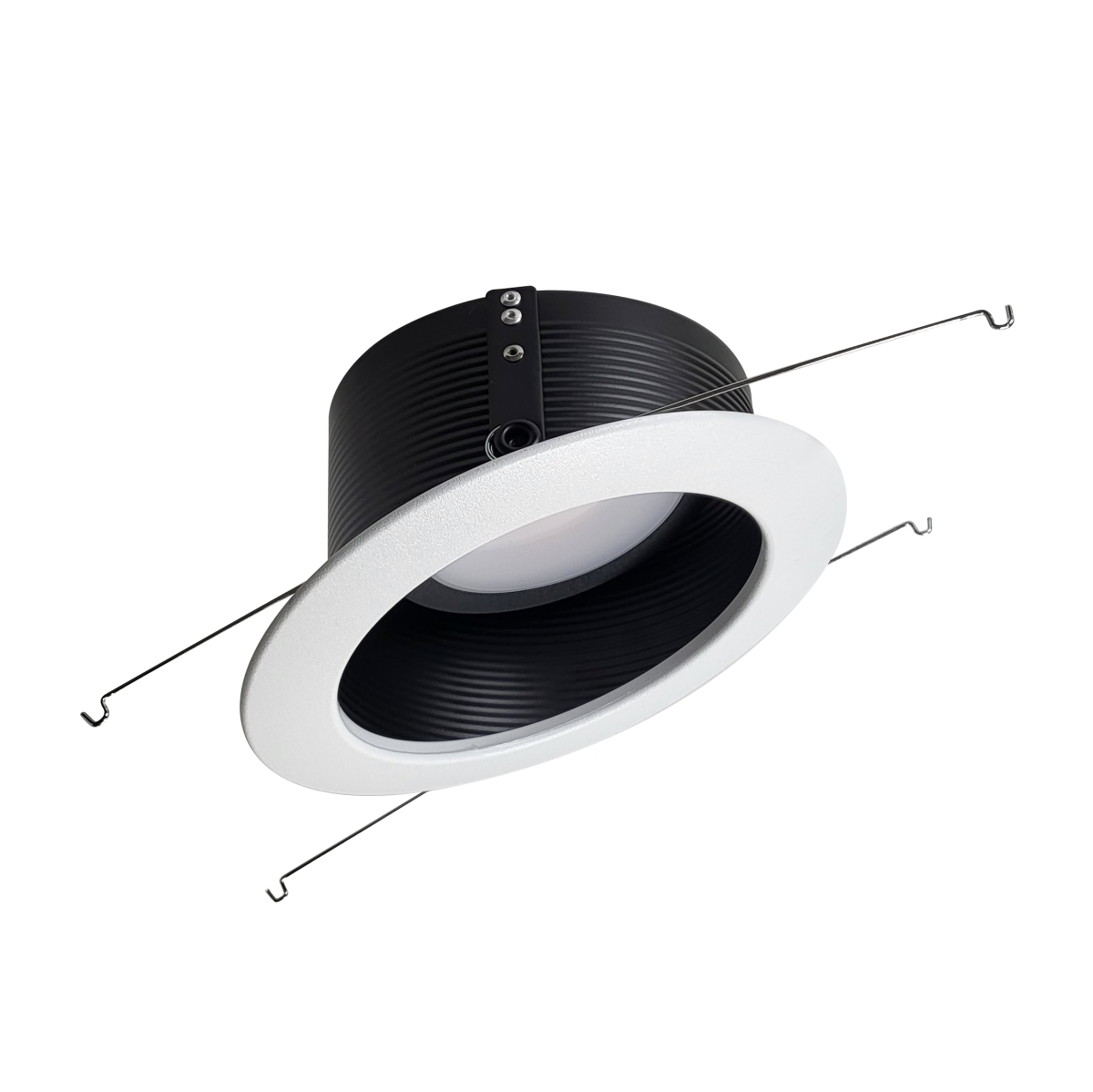 Picture of Nora Lighting NLRS-612L1TWB 6 in. 13W 1200 Lumens Sloped LED Retrofit Baffle&#44; Black Baffle & White Flange