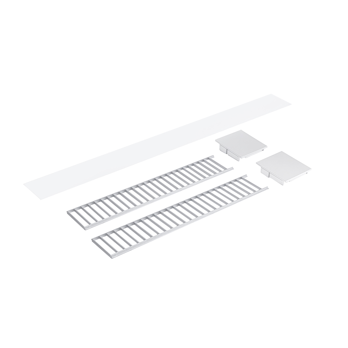 Picture of Nora Lighting NLUD-2LOUVAW 2 ft. Louver Accessory Set for NLUD-2334&#44; Aluminum Louver & White End Caps