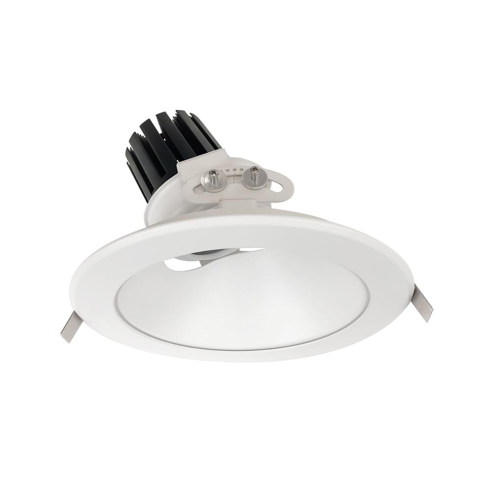 Nora Lighting  8 in. 4500 Lumen 3000K Sapphire III Round Adjustable Reflector - Narrow Flood Optic, Matte Powder White Reflector & Flange