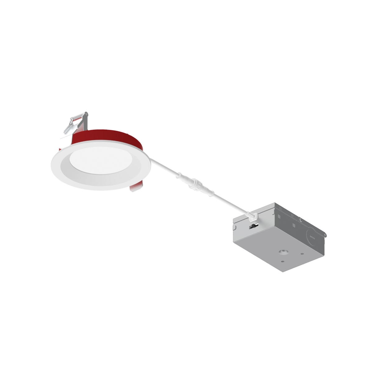 Nora Lighting NFRC-R4W3TWMPW 4' Fire Rated Can-less Regressed LED Downlight, Selectable CCT, 1200lm / 12W, White Finish
