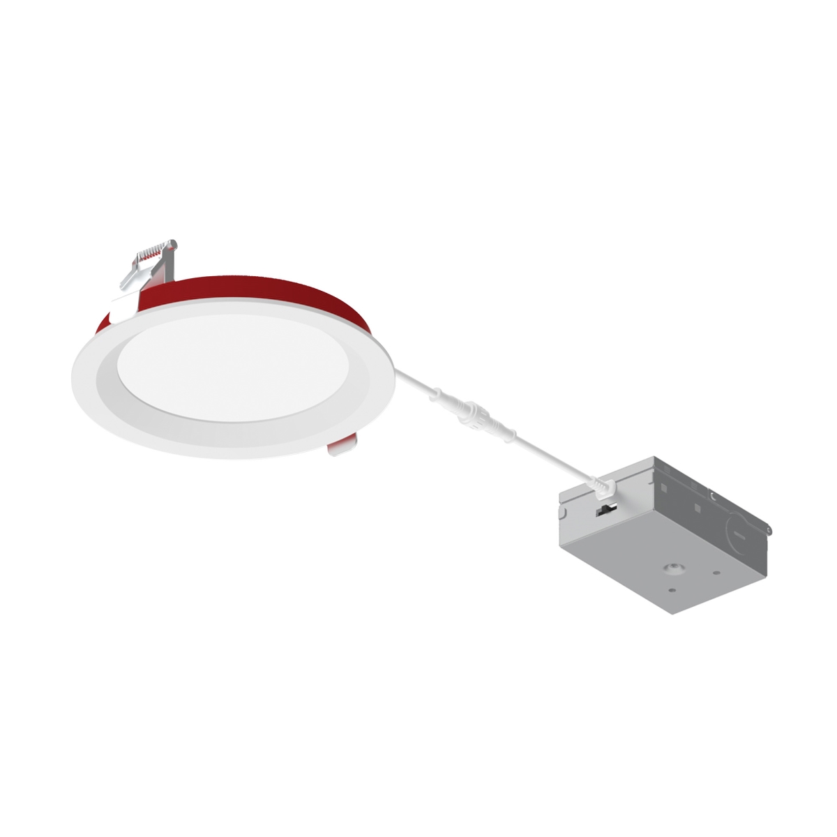 Nora Lighting NFRC-R6W3TWMPW 6' Fire Rated Can-less Regressed LED Downlight, Selectable CCT, 1500lm / 15W, White Finish
