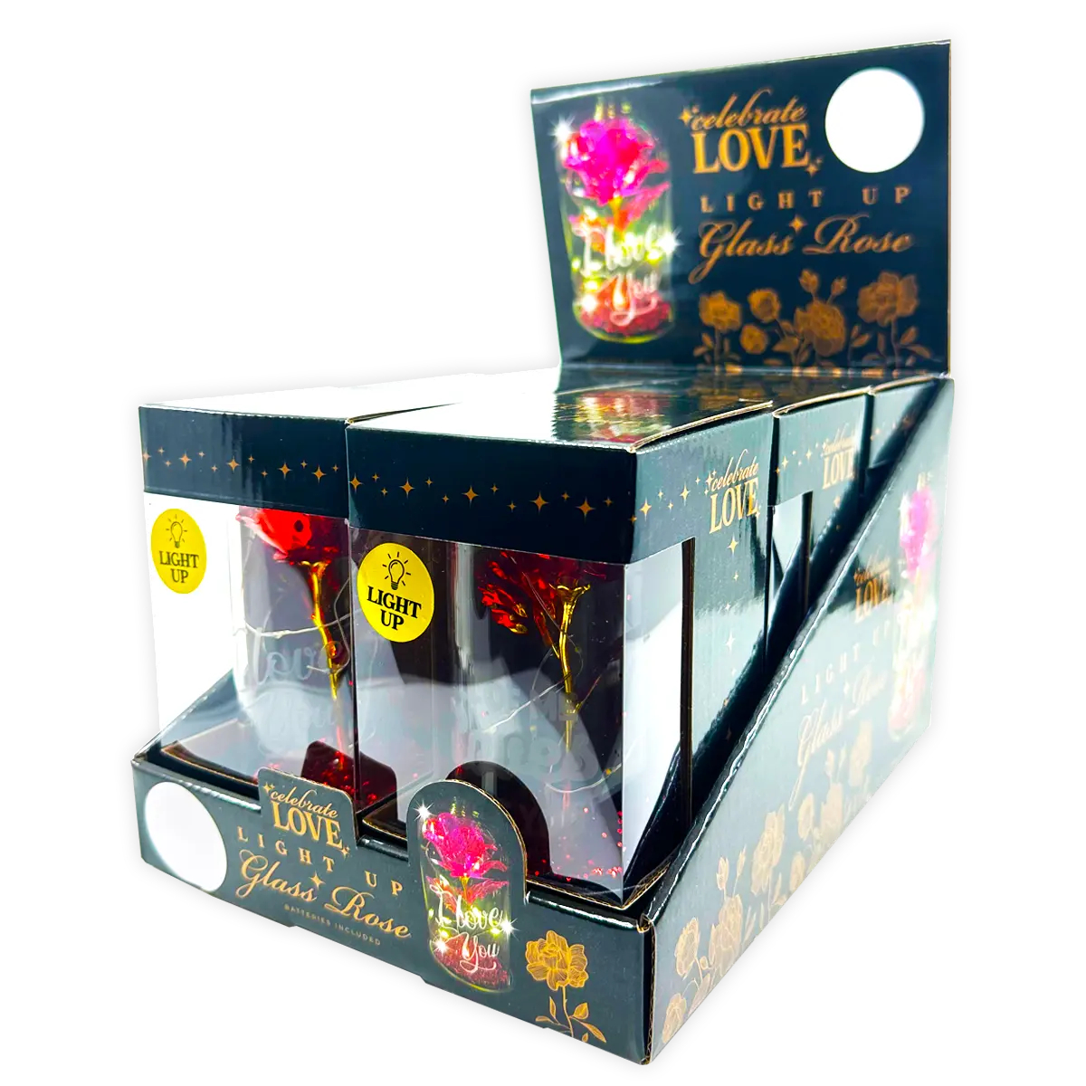 24544 Glass Dome Rose Keepsake, 6 Piece per Retail Ready Display