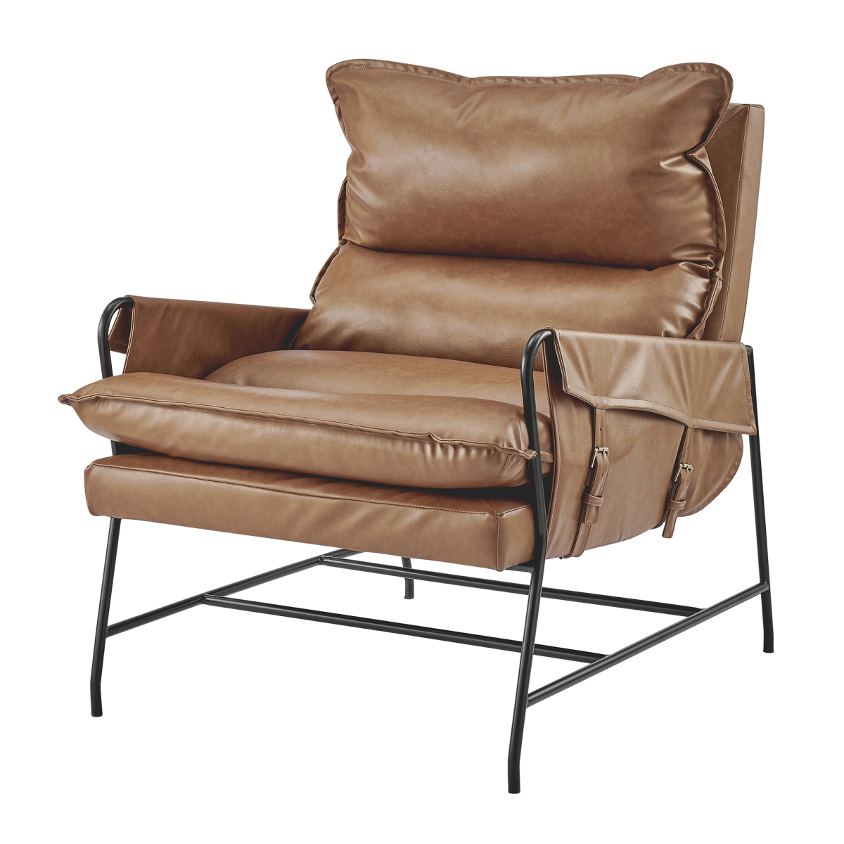 1250030-VCD Thierry PU Accent Arm Chair, Vintage Cider