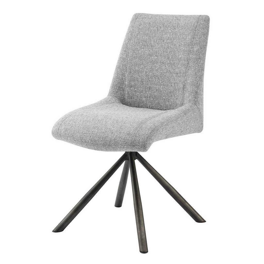 1060019-218 33 x 19 x 24.5 in. Viona Fabric Swivel Dining Side Chair, Blazer Light Gray Seat - Set of 2 -  New Pacific Direct