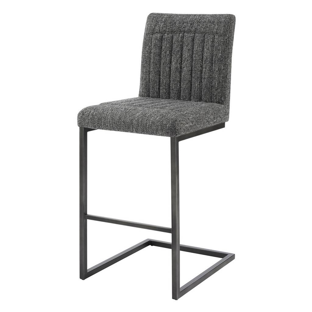 1060028-219 39.5 x 16.5 x 21 in. Ronan Fabric Counter Stool, Blazer Dark Gray - Set of 2 -  New Pacific Direct