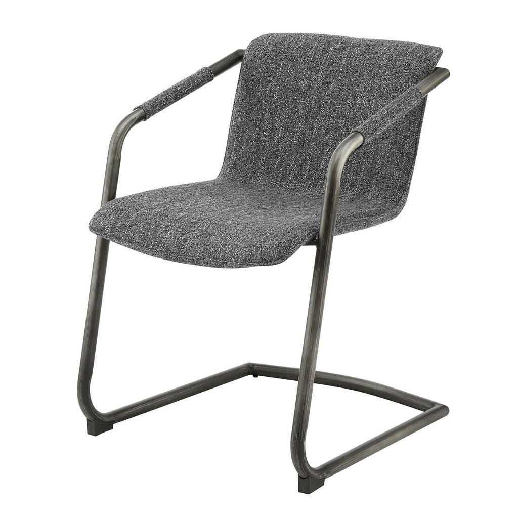 1060029-219 30.5 x 22 x 24.5 in. Indy Fabric Dining Side Chair, Blazer Dark Gray - Set of 2 -  New Pacific Direct