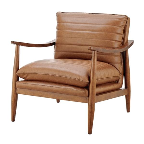 1250043-VCD Edmond PU Accent Arm Chair, Vintage Cider