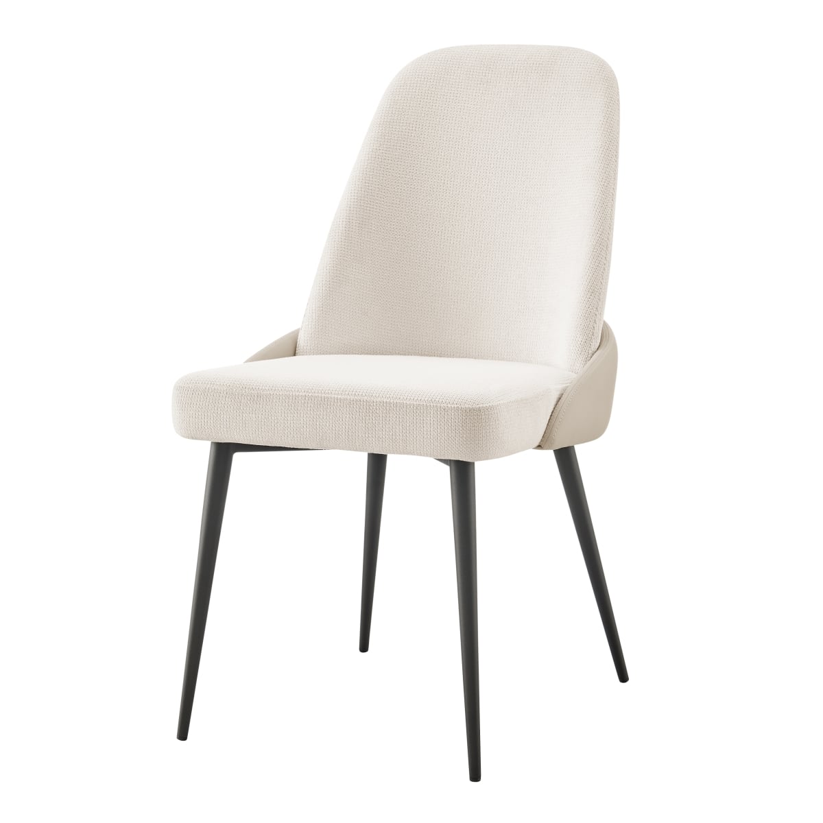 Pacific Direct 4400081-6549 Elodie Fabric & PU Dining Side Chair, Brompton Ivory & Venice Cream - Set of 2