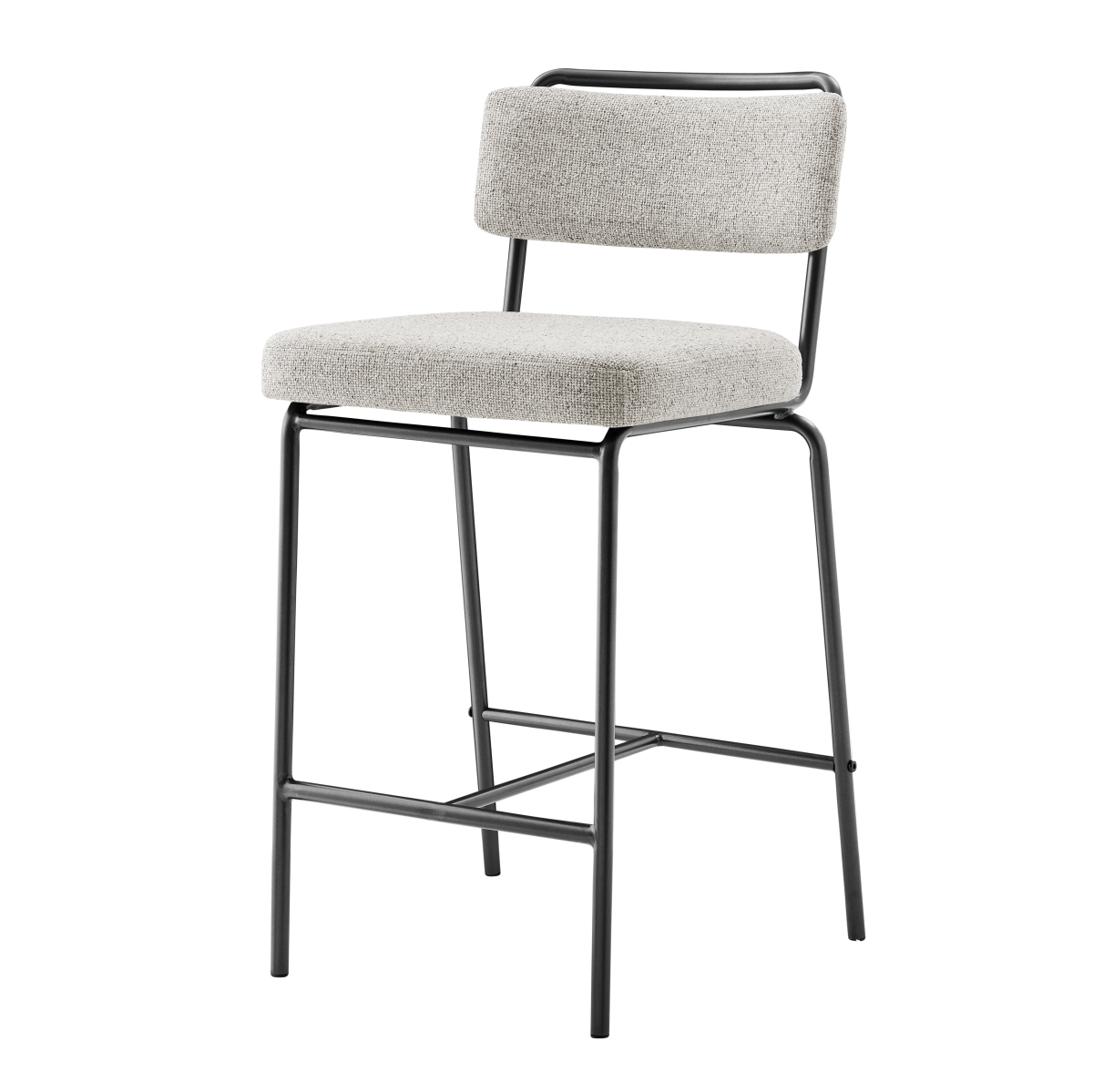 Pacific Direct 9300165-654 Zander Fabric Counter Stool, Pebbled Cream - Set of 4