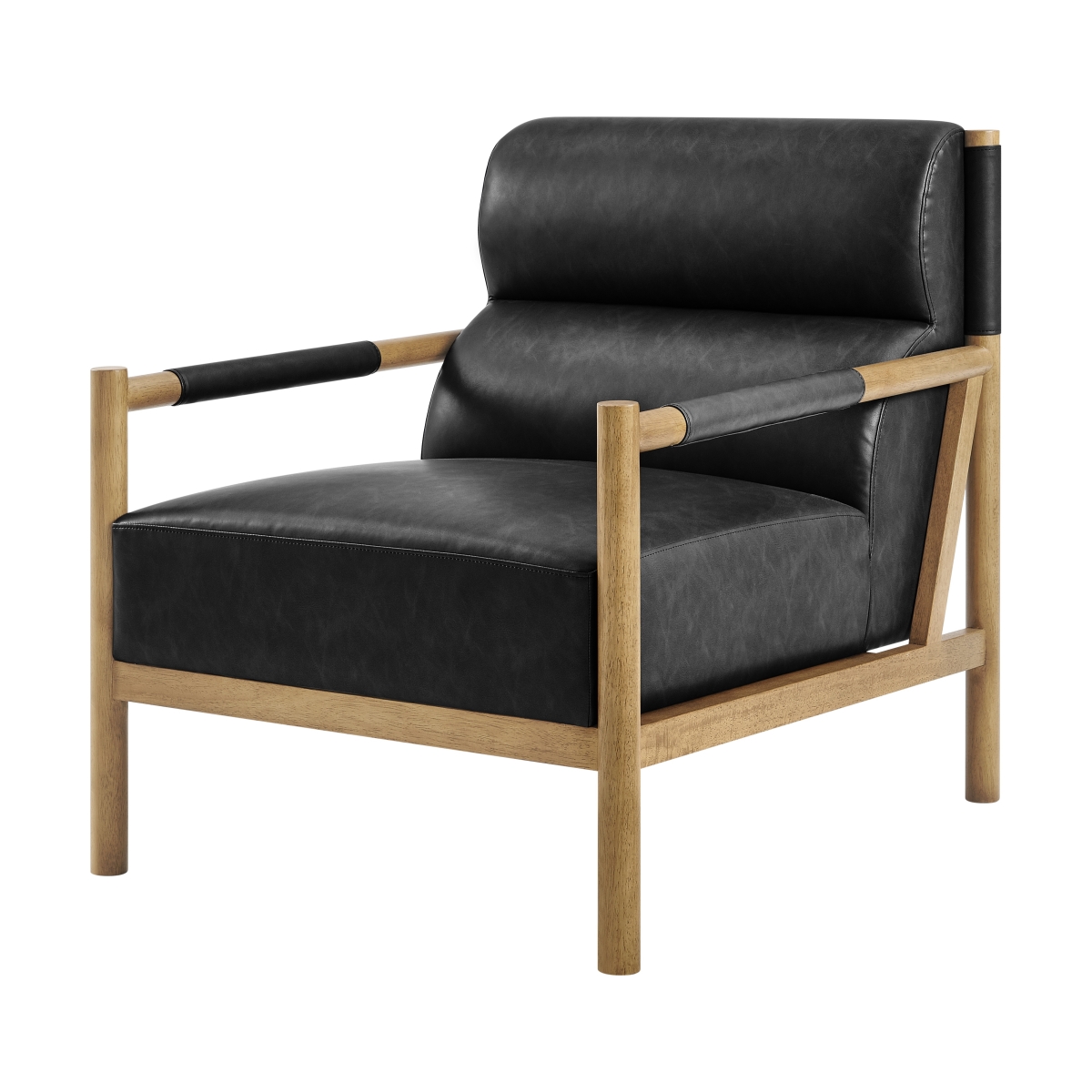 Pacific Direct 3900134-662 Olsen PU Accent Arm Chair, Casa Black