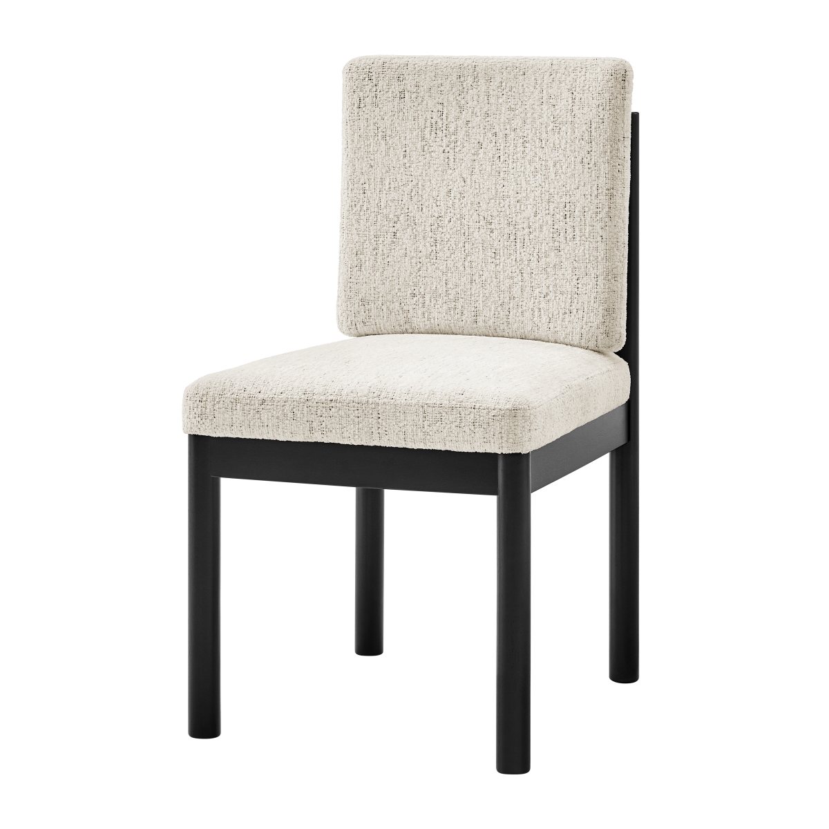 Pacific Direct 3900099-646-B Melvin Chenille Dining Side Chair with Black Frame, Concord Cream - Set of 2